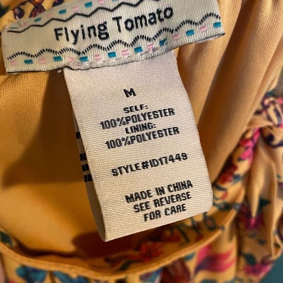 Flying Tomato Fully Lined Floral Shift Dress EUC SZ M - Picture 5 of 9